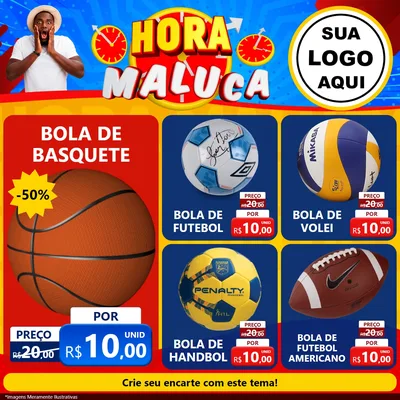 Modelo de Rede Social para Feed Facebook com o tema Hora Maluca para Artigos Esportivos