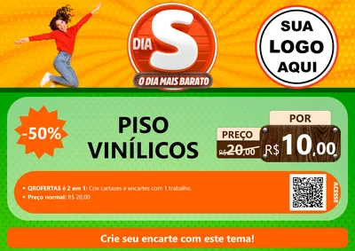 Modelo de Cartaz para Cartaz A4 Horizontal com o tema Dia S - O Dia Mais Barato para Material para Construção