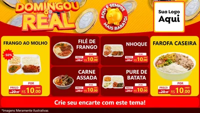 Modelo de TV para TV Horizontal com o tema Domingou do Real para Restaurante