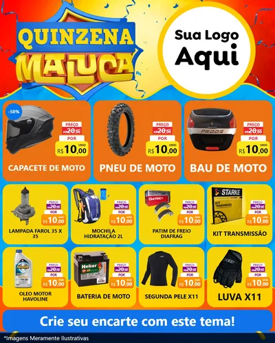 Modelo de Rede Social para Feed Instagram com o tema Quinzena Maluca para Moto peças