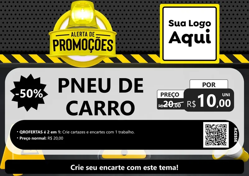 Modelo de Cartaz para Cartaz A4 Horizontal com o tema Alerta de Promoções para Auto peças