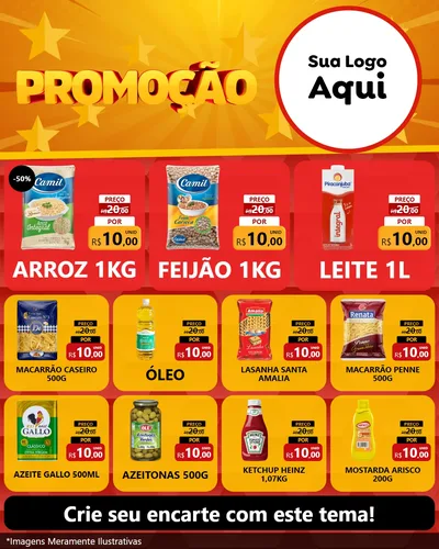 Modelo de Rede Social para Feed Instagram com o tema Promoção para Supermercado