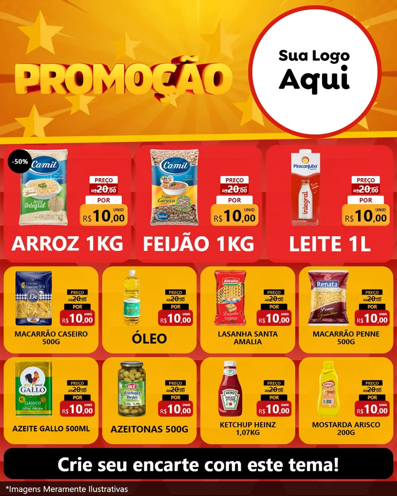 Modelo de Rede Social para Feed Instagram com o tema Promoção para Supermercado