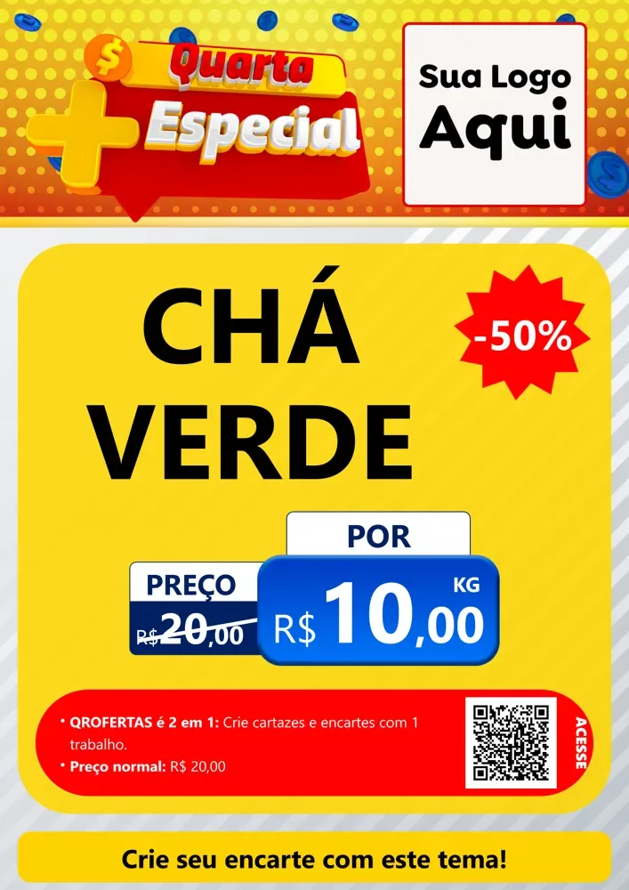 Modelo de Cartaz para Cartaz A4 Vertical com o tema Quarta Mais Especial para Produtos Naturais