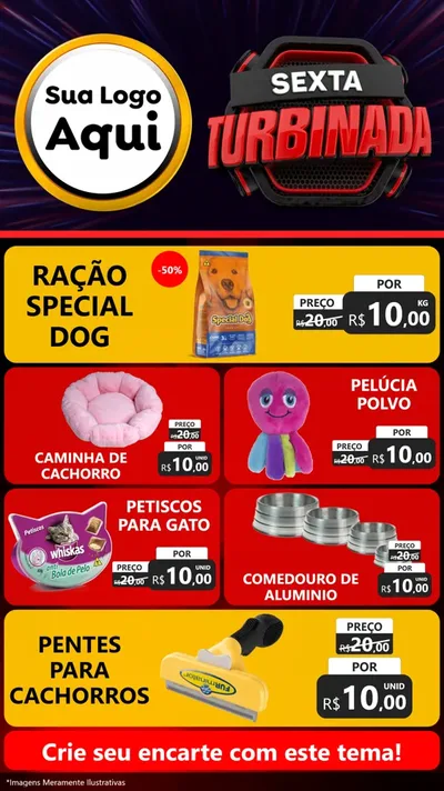 Modelo de TV para TV Vertical com o tema Sexta Turbinada para Pet Shop