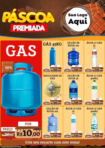 Modelo de Encarte para Encarte A4 Vertical com o tema Páscoa Premiada para Água e gás