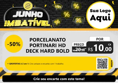 Modelo de Cartaz para Cartaz A4 Horizontal com o tema Junho Imbatível para Pisos e revestimentos