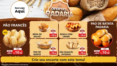 Modelo de TV para TV Horizontal com o tema Ofertas da Padaria para Padaria