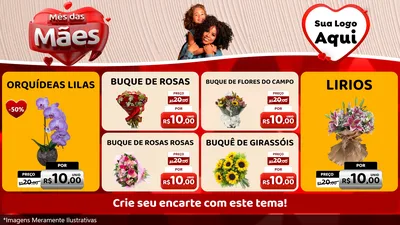 Modelo de TV para TV Horizontal com o tema Mês das Mães para Floricultura e jardim