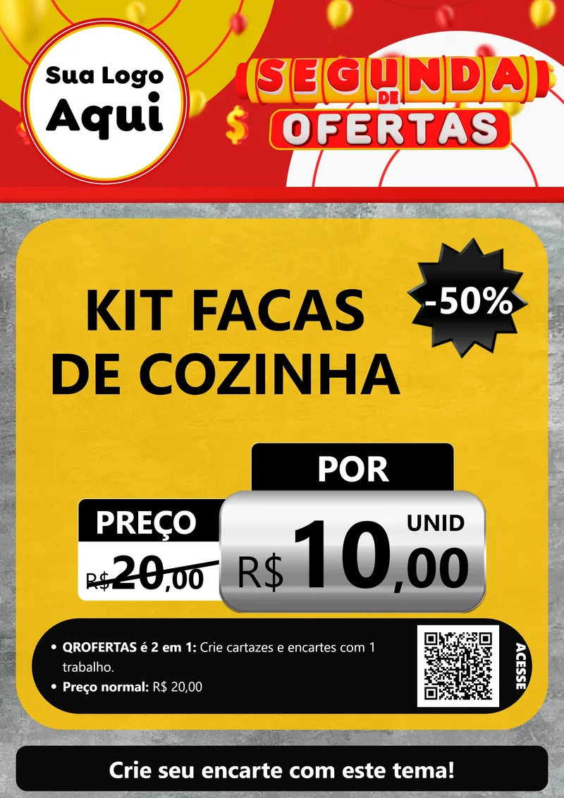 Modelo de Cartaz para Cartaz A4 Vertical com o tema Segunda de Ofertas para Utilidades Domésticas