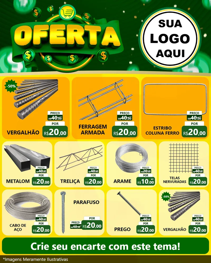 Modelo de Rede Social para Feed Instagram com o tema Oferta para Ferragens