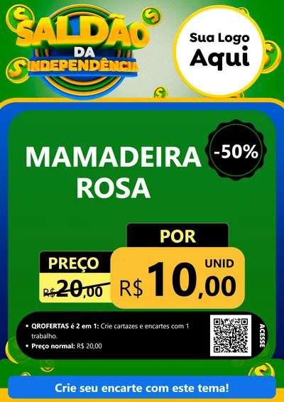 Modelo de Cartaz para Cartaz A4 Vertical com o tema Saldão da Indepêndencia para Bebês