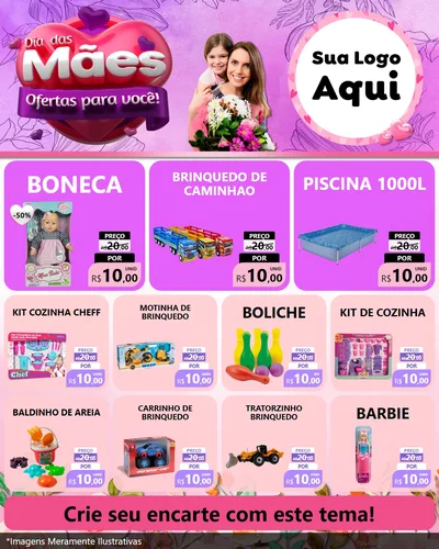 Modelo de Rede Social para Feed Instagram com o tema Dia das Mães Ofertas para Você! para Brinquedos
