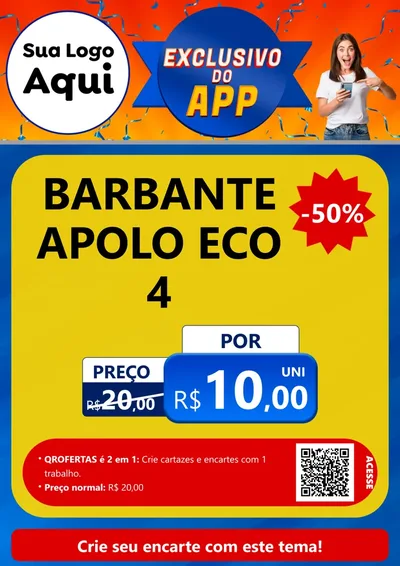 Modelo de Cartaz para Cartaz A4 Vertical com o tema Exclusivo do Aplicativo para Armarinho e Aviamentos