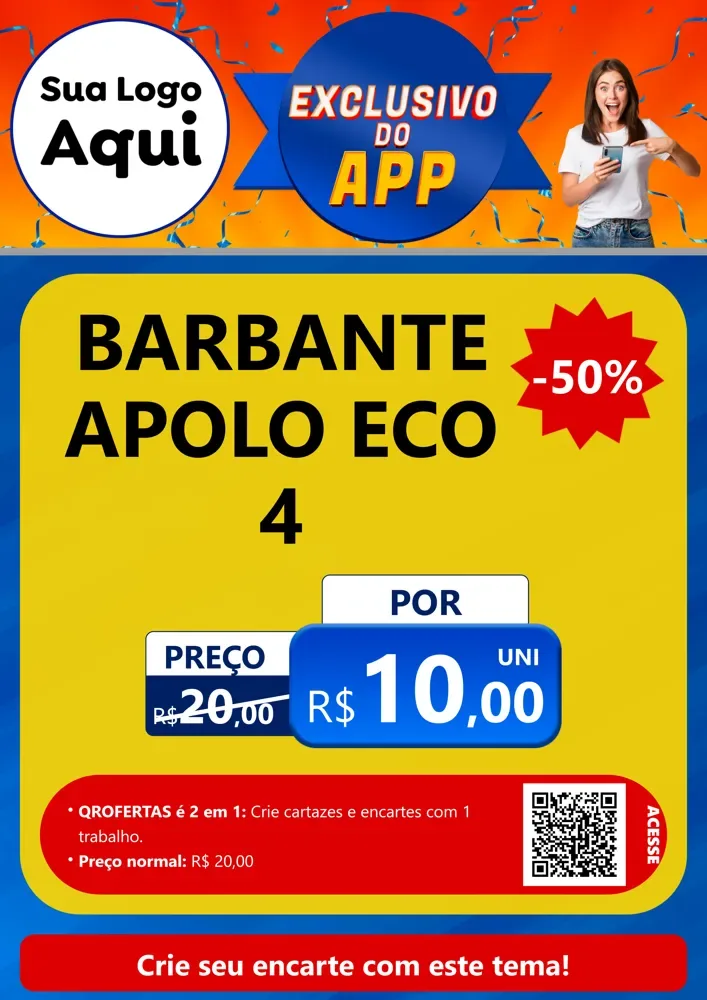 Modelo de Cartaz para Cartaz A4 Vertical com o tema Exclusivo do Aplicativo para Armarinho e Aviamentos