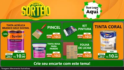 Modelo de TV para TV Horizontal com o tema Super Sorteio para Tintas e Ferramentas