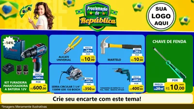 Modelo de TV para TV Horizontal com o tema Proclamação da República para Maquinas e Ferramentas