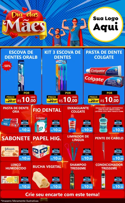 Modelo de Encarte para Encarte Grande com o tema Dia das Mães para Higiene Pessoal