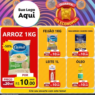 Modelo de Rede Social para Feed Facebook com o tema Quarta da Economia para Supermercado