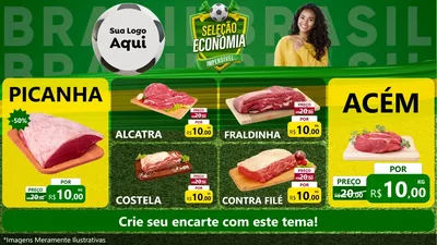 Modelo de TV para TV Horizontal com o tema Seleção de Economia - Copa para Açougue