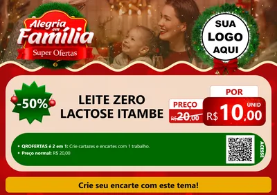 Modelo de Cartaz para Cartaz A4 Horizontal com o tema Alegria Em Família - Super Ofertas para Frios e Laticínios