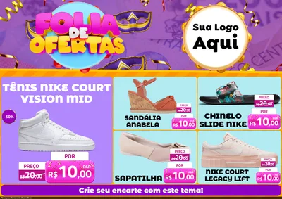 Modelo de Encarte para Encarte A4 Horizontal com o tema Folia de Ofertas para Calçados