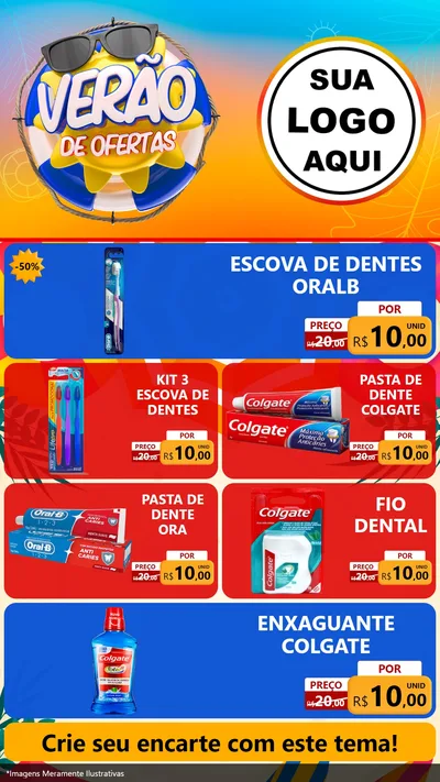 Modelo de TV para TV Vertical com o tema Verão de Ofertas para Higiene Pessoal