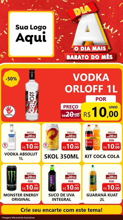 Modelo de Rede Social para Stories com o tema Dia A o Dia Mais Barato do Mês para Distribuidora de bebidas
