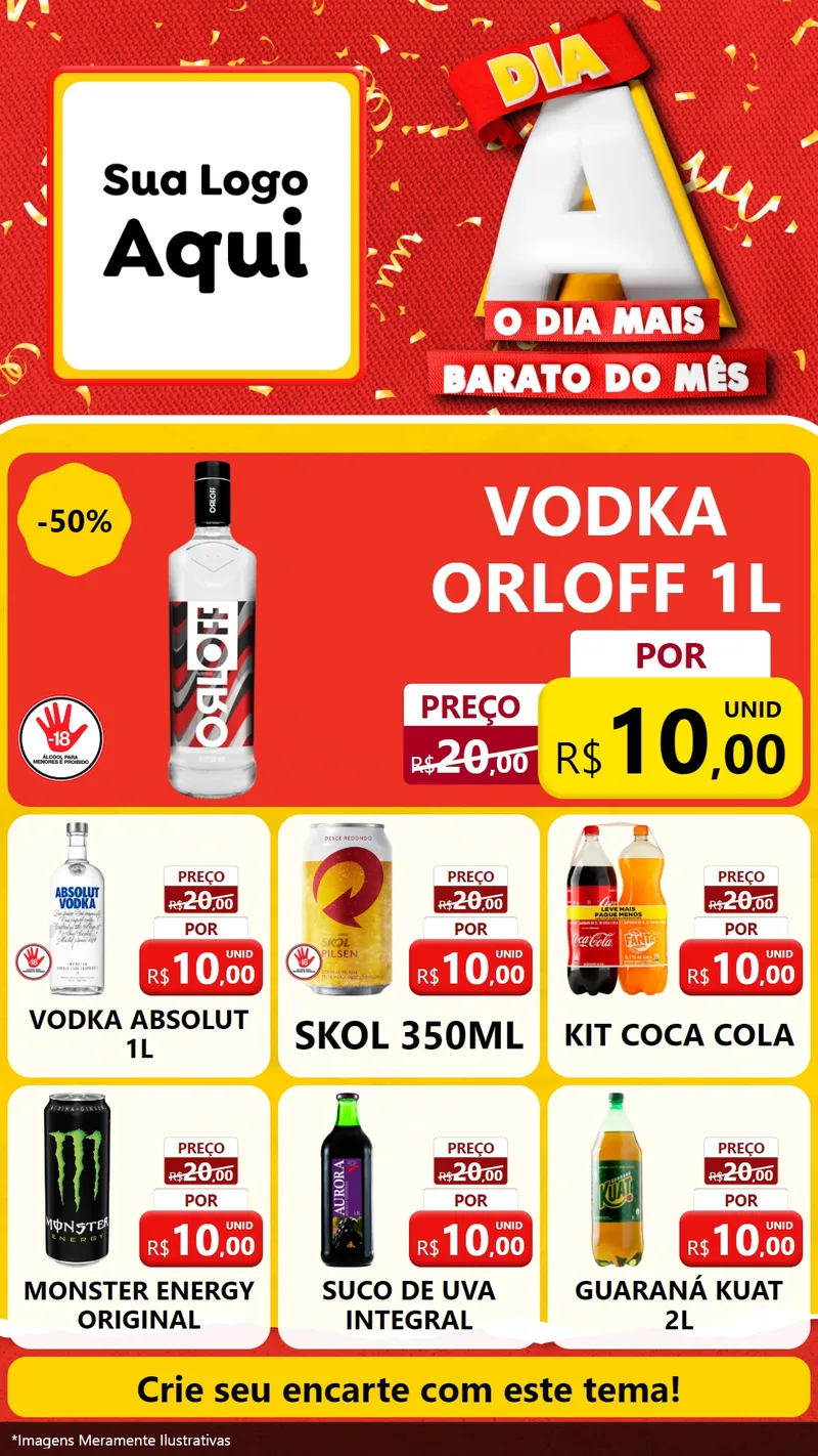 Modelo de Rede Social para Stories com o tema Dia A o Dia Mais Barato do Mês para Distribuidora de bebidas