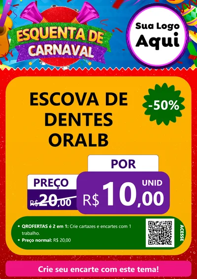 Modelo de Cartaz para Cartaz A4 Vertical com o tema Esquenta de Carnaval para Higiene Pessoal