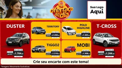 Modelo de TV para TV Horizontal com o tema Ofertaço Do Dia para Concessionaria de Carros