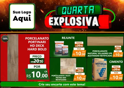 Modelo de Encarte para Encarte A4 Horizontal com o tema Quarta Explosiva para Pisos e revestimentos