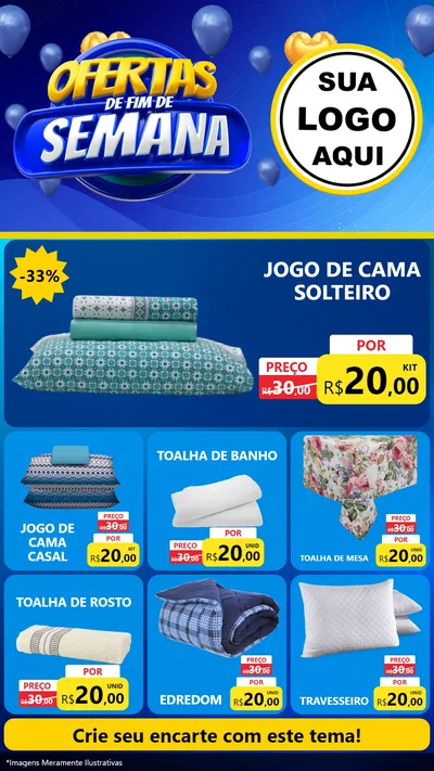 Modelo de Rede Social para Stories com o tema Ofertas de Fim de Semana para Cama, Mesa e Banho