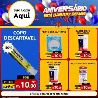 Modelo de Rede Social para Feed Facebook com o tema Aniversário para Embalagens