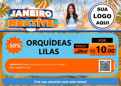 Modelo de Cartaz para Cartaz A4 Horizontal com o tema Janeiro Imbatível para Floricultura e jardim