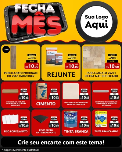 Modelo de Rede Social para Feed Instagram com o tema Fecha Mês para Pisos e revestimentos