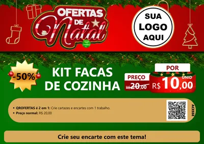 Modelo de Cartaz para Cartaz A4 Horizontal com o tema Ofertas de Natal para Utilidades Domésticas