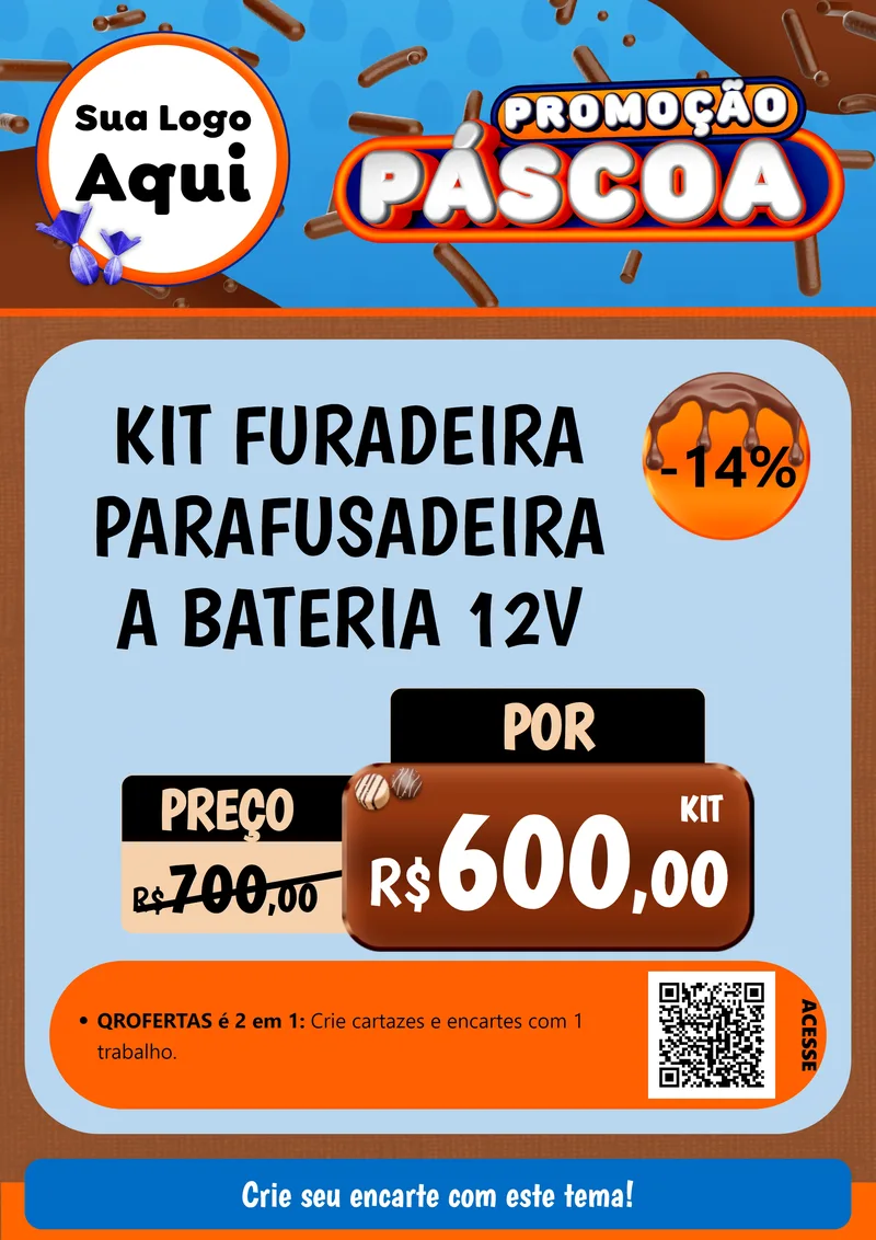 Modelo de Cartaz para Cartaz A4 Vertical com o tema Promoção Páscoa para Maquinas e Ferramentas