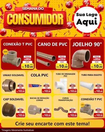 Modelo de Rede Social para Feed Instagram com o tema Semana do Consumidor para Tubos e conexões