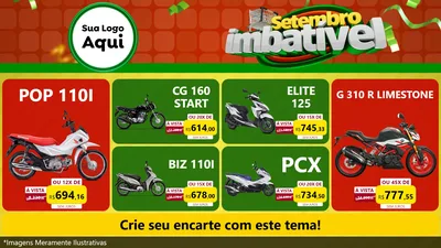 Modelo de TV para TV Horizontal com o tema Setembro Imbatível para Concessionaria de Motos