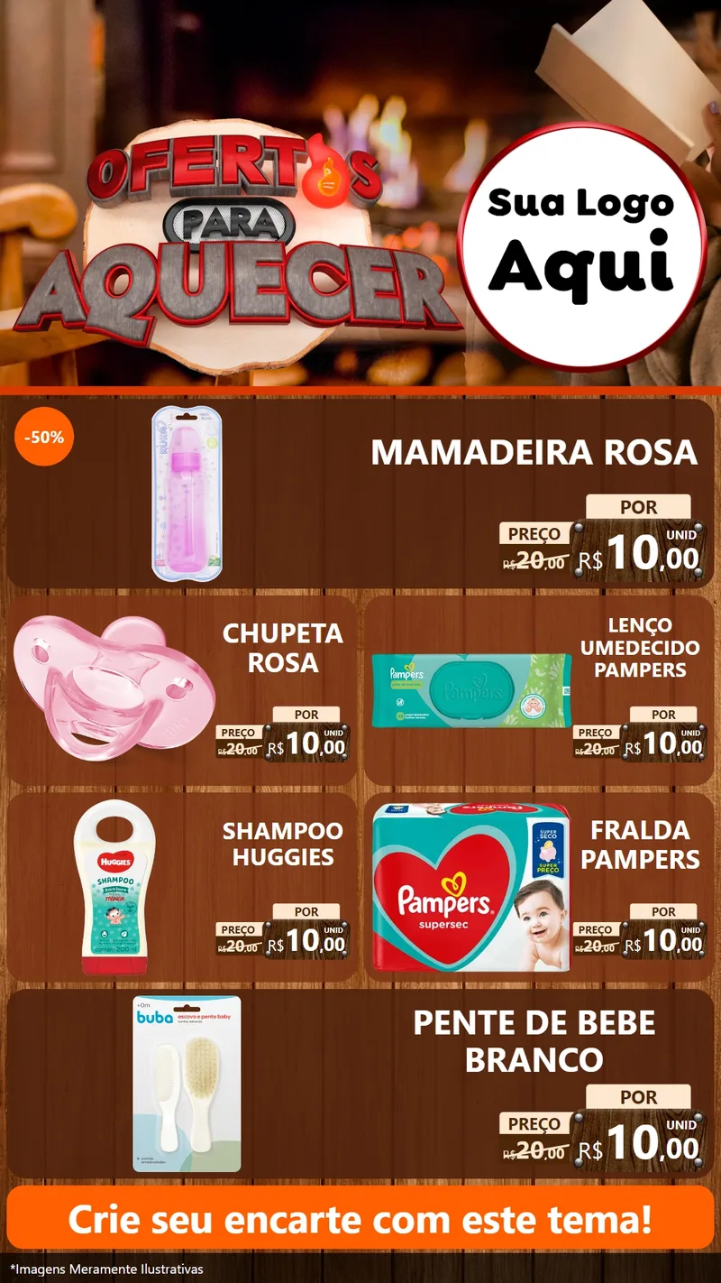 Modelo de TV para TV Vertical com o tema Ofertas Para Aquecer para Bebês