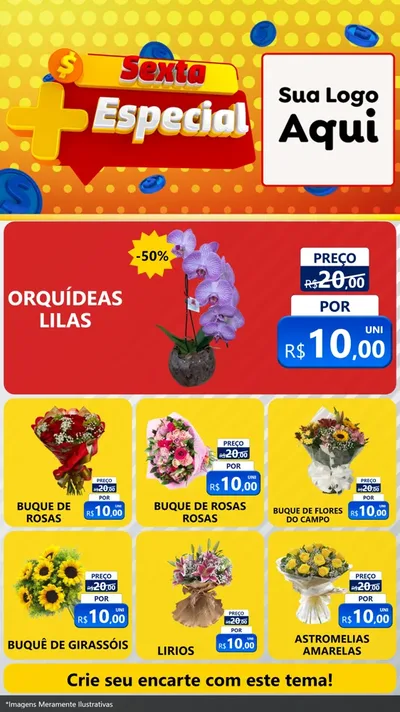 Modelo de Rede Social para Stories com o tema Sexta Mais Especial para Floricultura e jardim