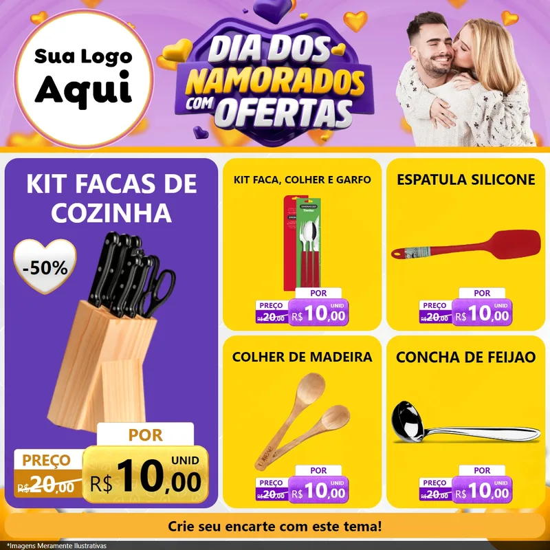Modelo de Rede Social para Feed Facebook com o tema Dia Dos Namorados Com Ofertas para Utilidades Domésticas