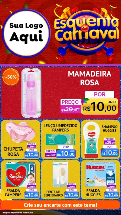 Modelo de Rede Social para Stories com o tema Esquenta de Carnaval para Bebês