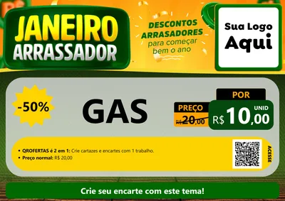 Modelo de Cartaz para Cartaz A4 Horizontal com o tema Janeiro Arrasador para Água e gás