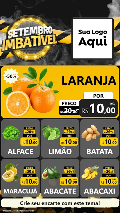 Modelo de Rede Social para Stories com o tema Setembro Imbatível para Hortifrúti