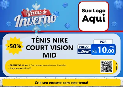 Modelo de Cartaz para Cartaz A4 Horizontal com o tema Ofertas de Inverno para Calçados