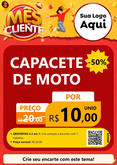 Modelo de Cartaz para Cartaz A4 Vertical com o tema Mês do Cliente para Moto peças