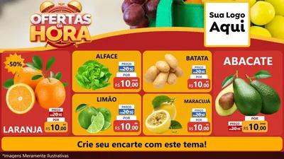 Modelo de TV para TV Horizontal com o tema Ofertas da Hora para Hortifrúti