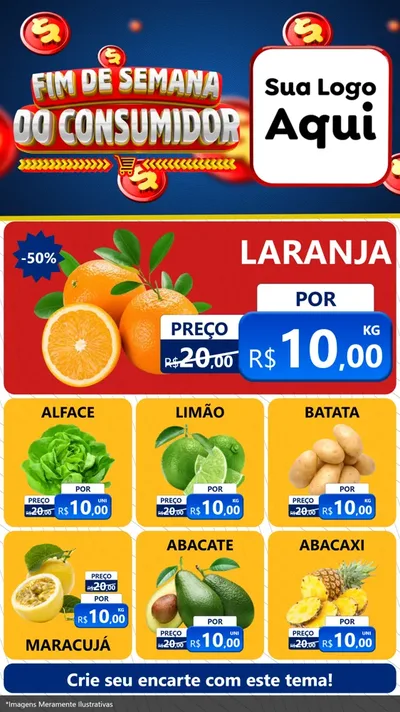 Modelo de Rede Social para Stories com o tema Fim de Semana do Consumidor para Hortifrúti